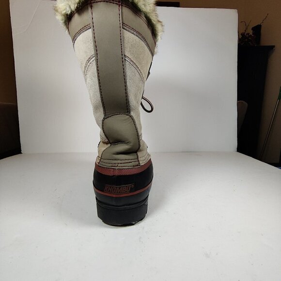 Khombu Womens North Star Waterproof Winter Boots Tan Sz 9, Leather, Fur inside. - Picture 6 of 10